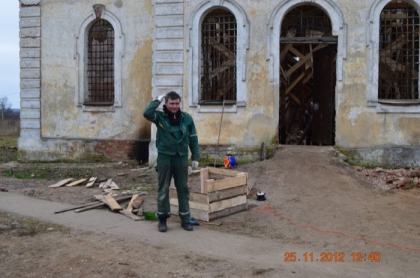 2012.11.17 Освящение и установка креста над восьмериком